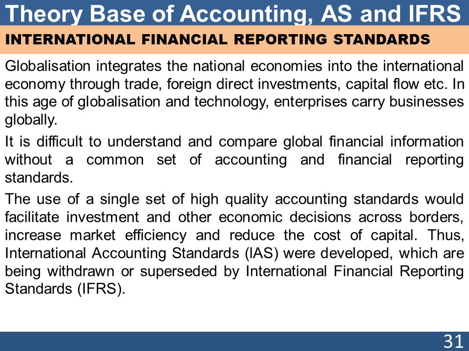 Comparing international financial reporting standards essay